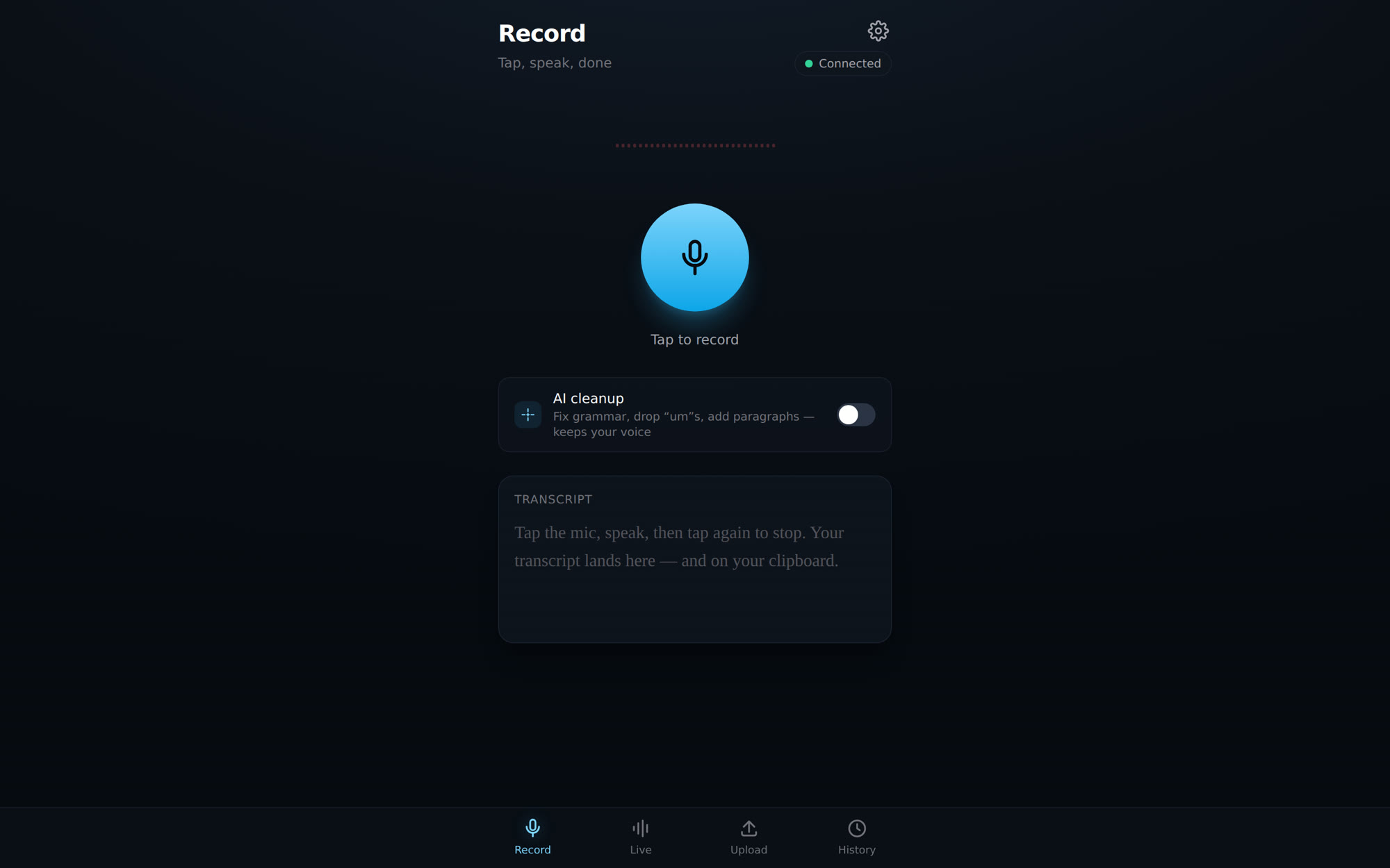 Scribe's record screen in a desktop browser